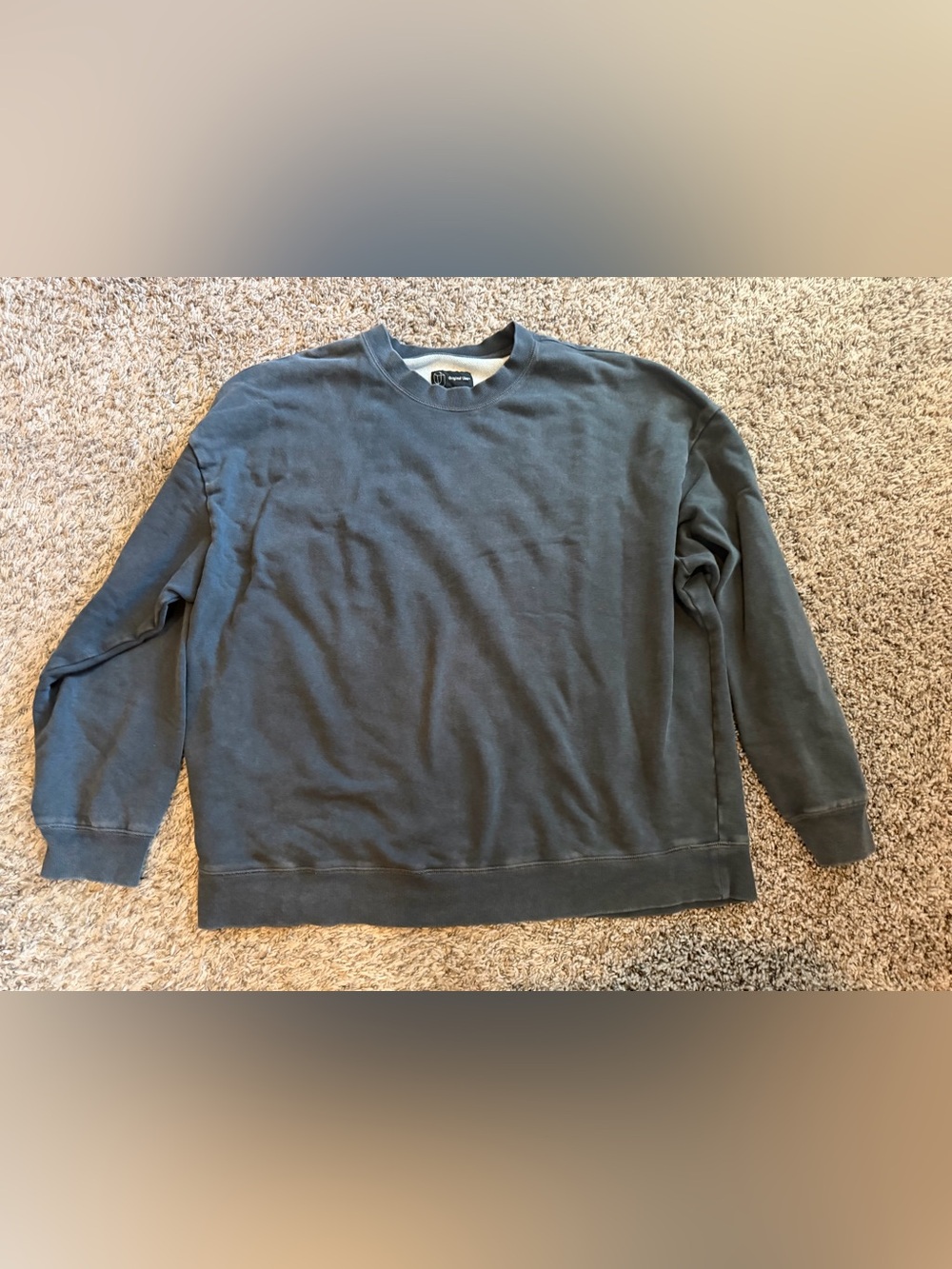 Original Use Men's XXL Oversized Crewneck Sweatshirt - Charcoal Gray